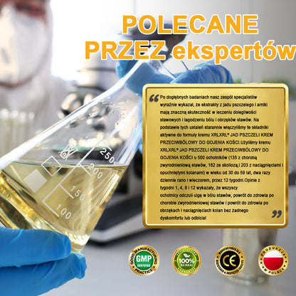 🎉XRLXRL® Krem z jadem pszczelim o natychmiastowym, wyjątkowo silnym działaniu przeciwbólowym – (Łagodzi ból związany z zapaleniem stawów, bólem mięśni i pleców oraz dolegliwościami kolan, barków, bioder, nadgarstków i dłoni)