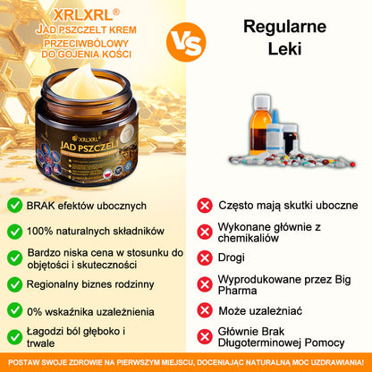 🎉XRLXRL® Krem z jadem pszczelim o natychmiastowym, wyjątkowo silnym działaniu przeciwbólowym – (Łagodzi ból związany z zapaleniem stawów, bólem mięśni i pleców oraz dolegliwościami kolan, barków, bioder, nadgarstków i dłoni)