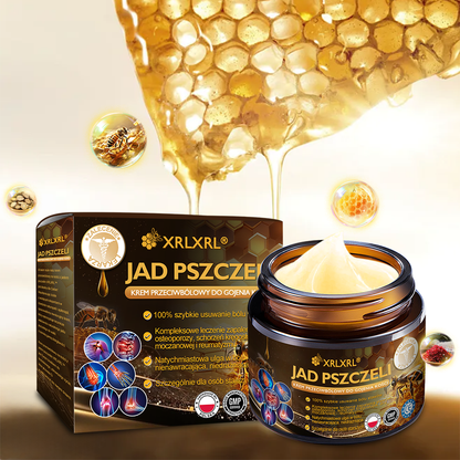 🎉XRLXRL® Krem z jadem pszczelim o natychmiastowym, wyjątkowo silnym działaniu przeciwbólowym – (Łagodzi ból związany z zapaleniem stawów, bólem mięśni i pleców oraz dolegliwościami kolan, barków, bioder, nadgarstków i dłoni)