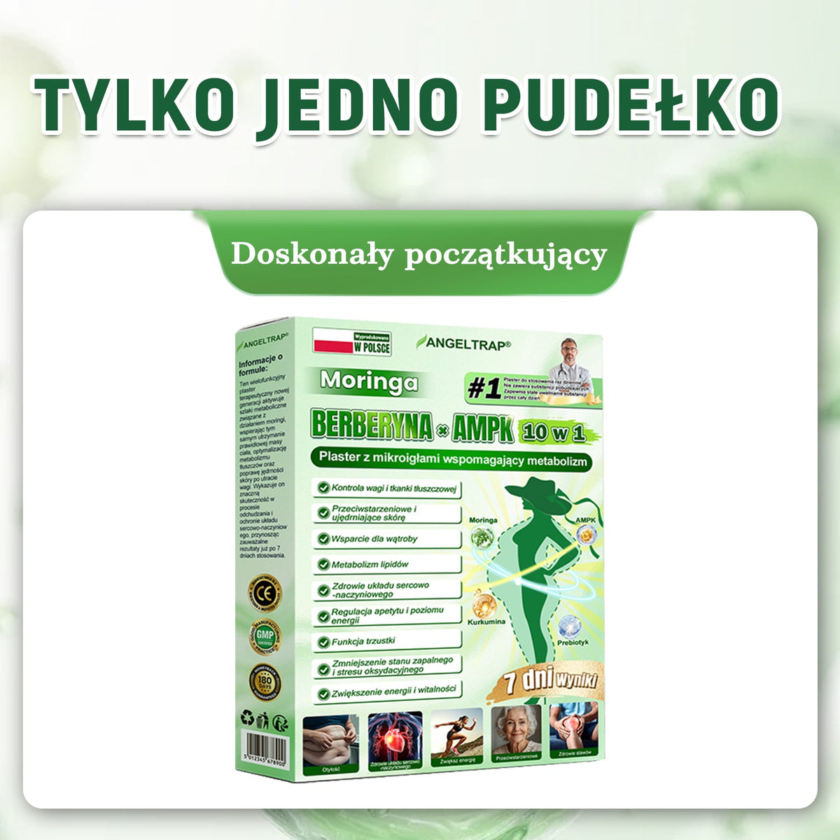 🪶💙𝑨𝑵𝑮𝑬𝑳𝑻𝑹𝑨𝑷® Moringa × Berberyna × AMPK 10-w-1 Wsparcie metaboliczne, plaster z nanotechnologią mikroigłową 🇵🇱(Wystarczy raz dziennie, widoczne efekty w 7 dni) ✅ Na otyłość, wiotką skórę, bezdech senny, problemy ze stawami i wiele innych