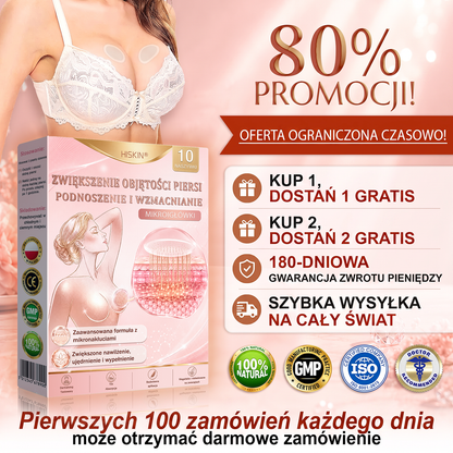 💛HISKIN® Mikroigłowe plastry na piersi wspierające efekt pełniejszego wyglądu, liftingu i ujędrnienia