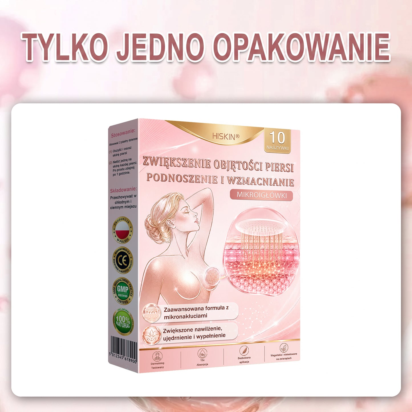 💛HISKIN® Mikroigłowe plastry na piersi wspierające efekt pełniejszego wyglądu, liftingu i ujędrnienia