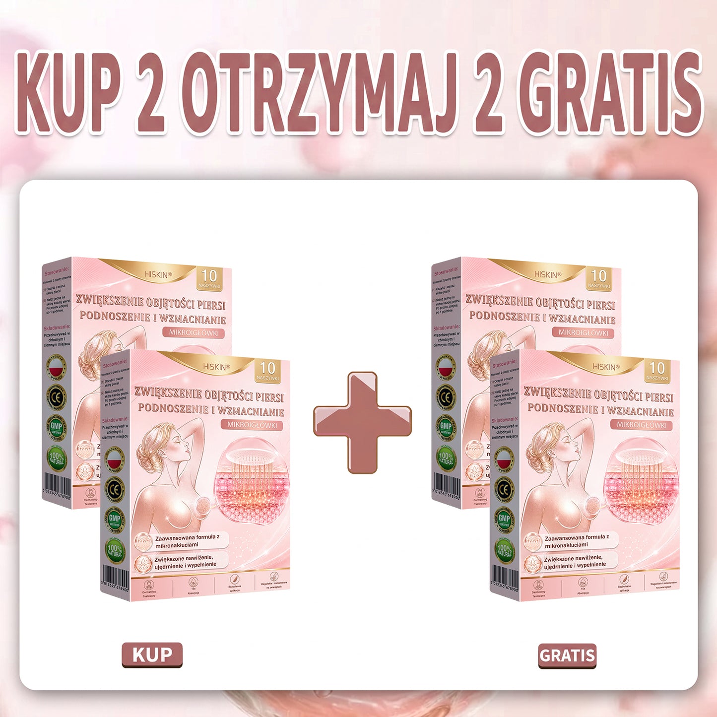 💛HISKIN® Mikroigłowe plastry na piersi wspierające efekt pełniejszego wyglądu, liftingu i ujędrnienia