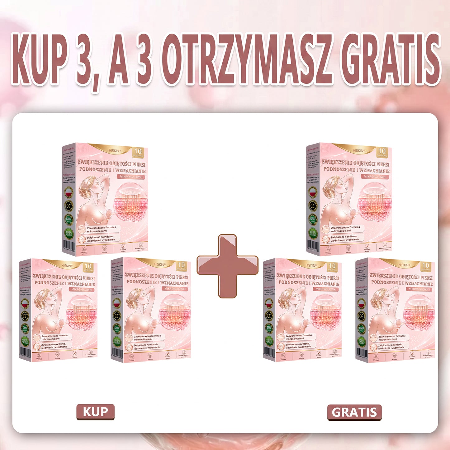 💛HISKIN® Mikroigłowe plastry na piersi wspierające efekt pełniejszego wyglądu, liftingu i ujędrnienia