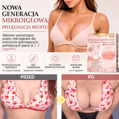 💛HISKIN® Mikroigłowe plastry na piersi wspierające efekt pełniejszego wyglądu, liftingu i ujędrnienia