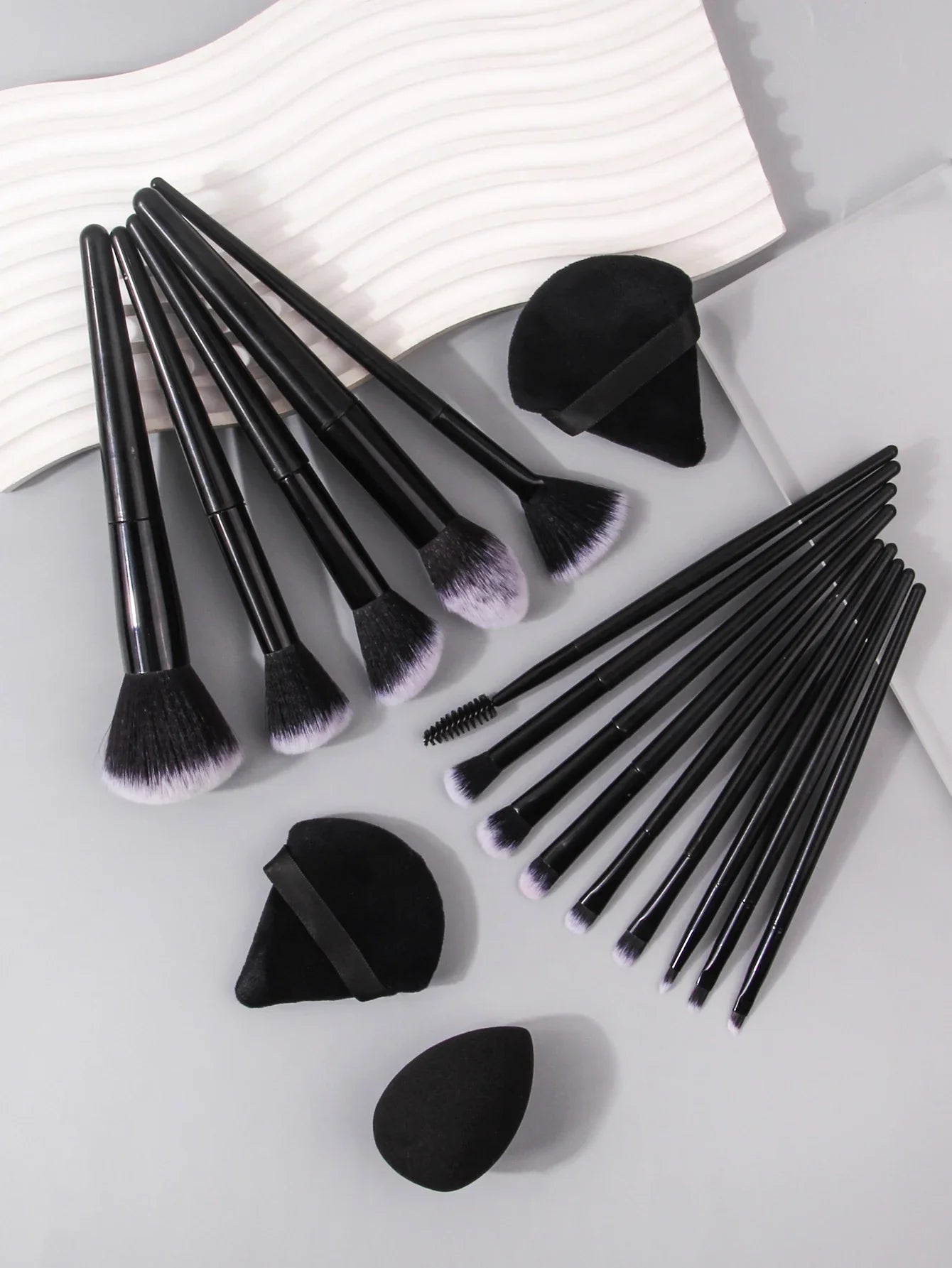 3~21pcs Fashion Makeup Brsuh Set Soft Hair Cosmetic Brushes With Makeup Brush Holder Beauty Egg And Powder Puff