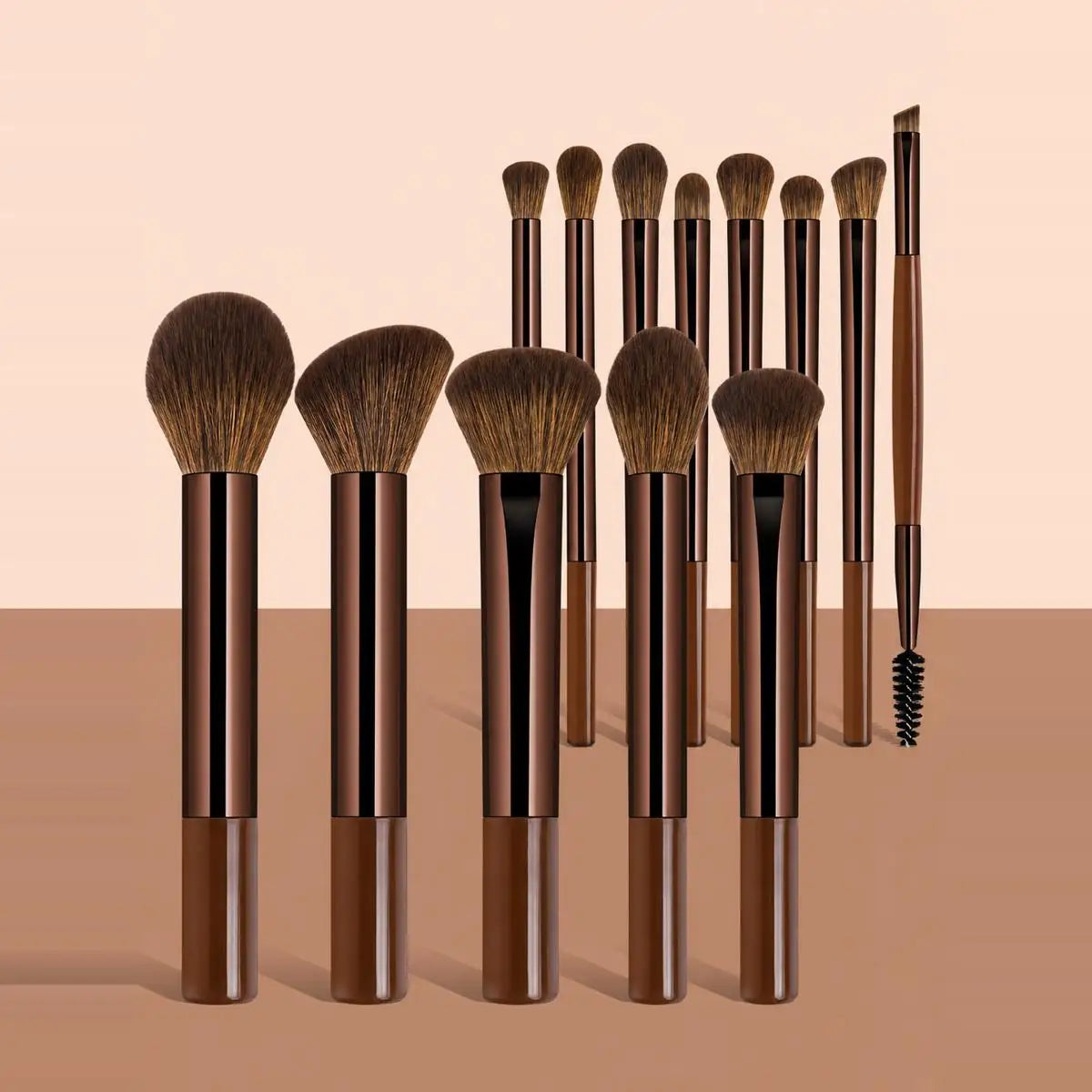 17pcs Makeup Tools Including Foundation Brush Blush Brush Loose Powder Brush Eyeshadow Brush Eyelash Brush Eyelash Brush Eyebrow
