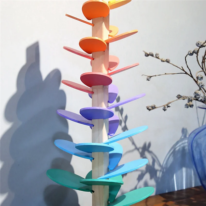 Y67A-Rainbow Musical Tree Toy Demolition Leaves Tower Ball Game Kids Educational Music Tree Toys