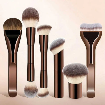 4/5Pcs Professional Facial Makeup Tools Set,With Facial Double-Ended Makeup Brush Set,Bevel&Taper Foundation Brush Contour Brush