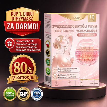 💛HISKIN® Mikroigłowe plastry na piersi wspierające efekt pełniejszego wyglądu, liftingu i ujędrnienia